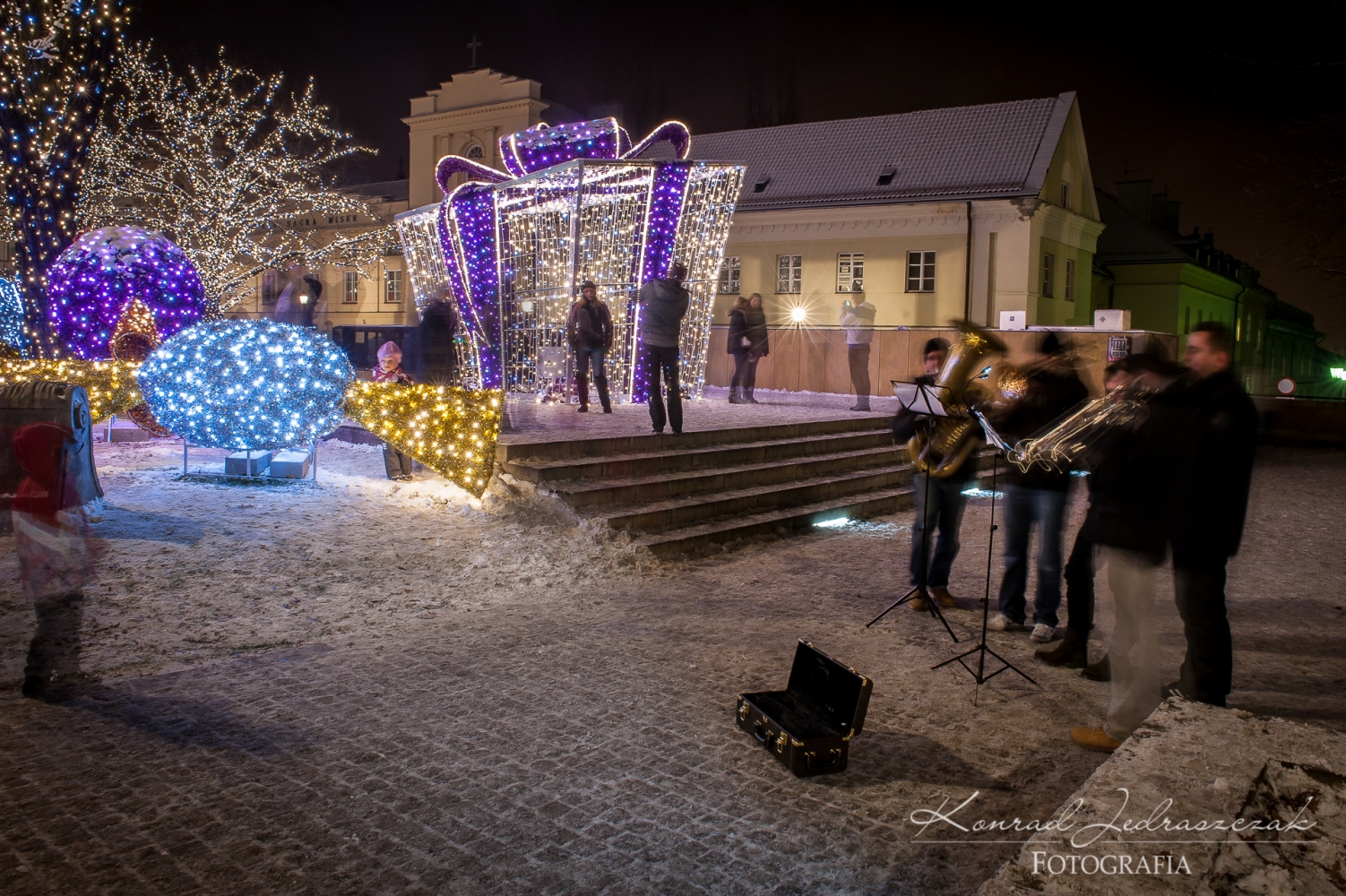 Fotografia nocna Warszawa świąteczne iluminacje fot.2