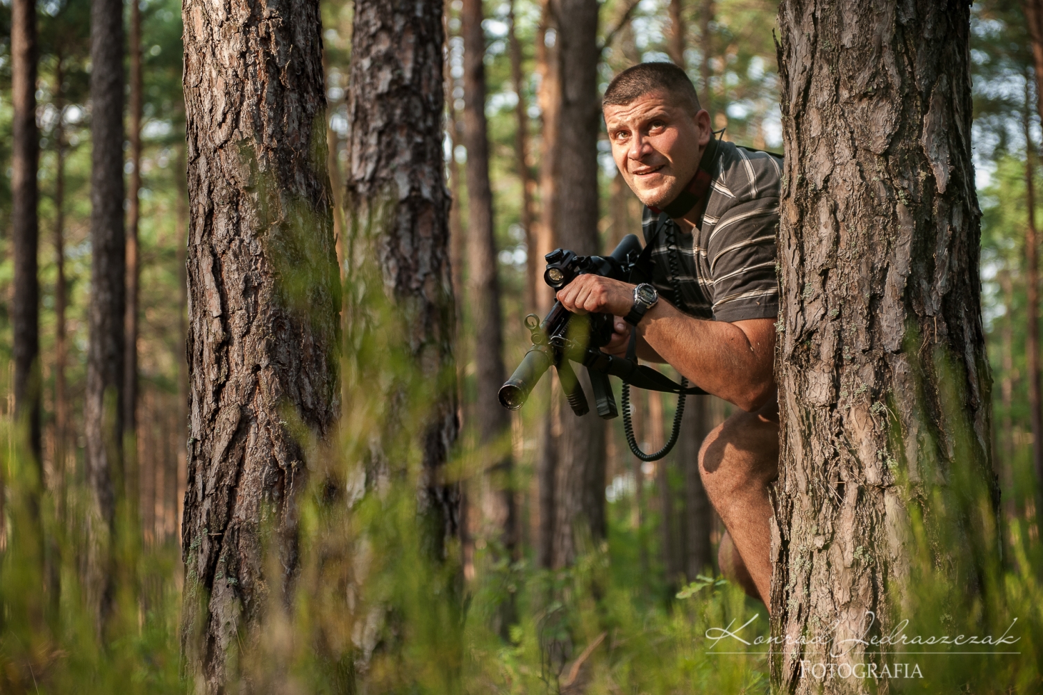 Fotografia ślubna Warszawa Wieczór kawalerski Laser-Tag fot.8