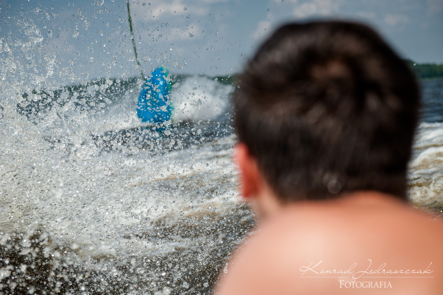 Fotografia ślubna Warszawa Wieczór Kawalerski wakeboard Zalew Zegrzyński fot.4
