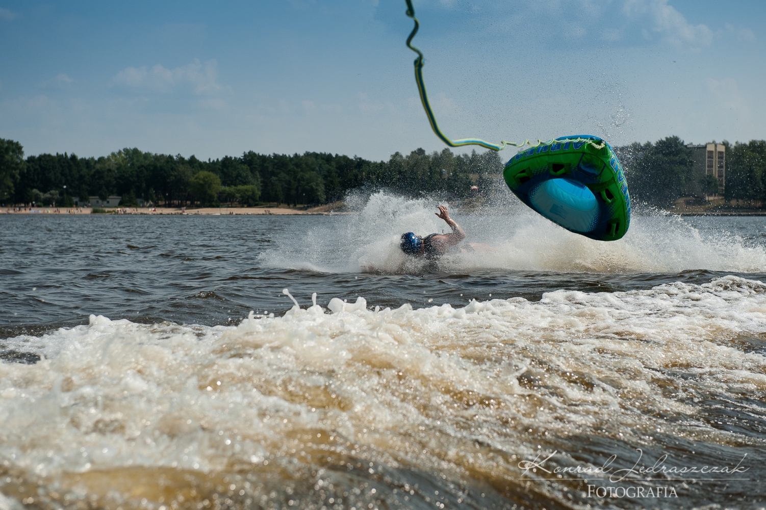 Fotografia ślubna Warszawa Wieczór Kawalerski wakeboard Zalew Zegrzyński fot.5